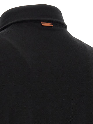 Black Cotton Polo Shirt