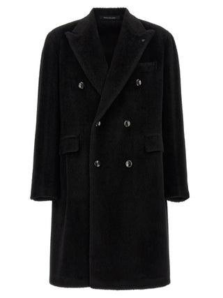 Black Alpaca Leather Coat