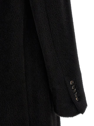 Black Alpaca Leather Coat