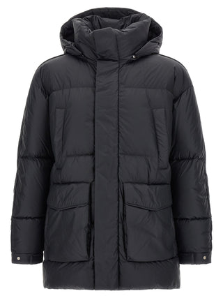 Black Polyamide Full-Length Jacket