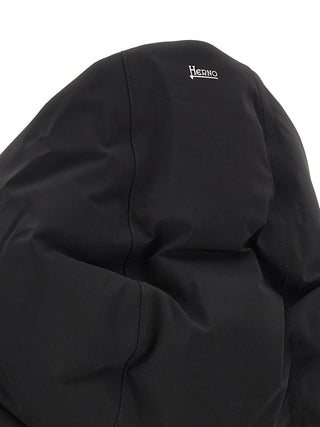 Black Polyamide Full-Length Jacket