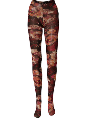 Multicolor Floral Nylon Tights Stockings Socks