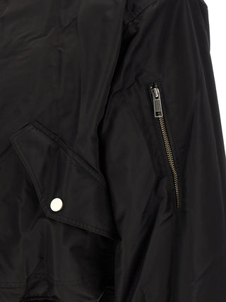 Black Nylon Bomber