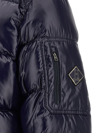 Blue Polyamide Full-Length Jacket