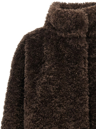 Brown Polyester Full-Length Jacket
