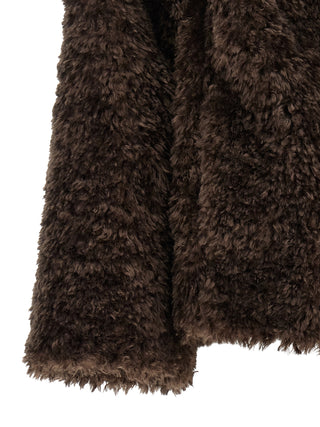 Brown Polyester Full-Length Jacket