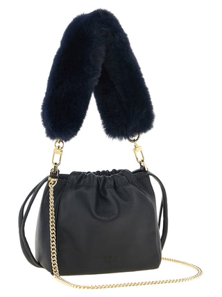 Blue Lambskin Shoulder Bag