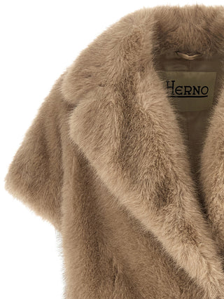 Beige Polyester Coat
