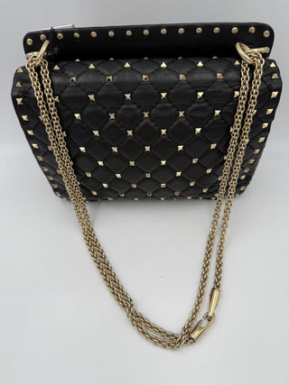 VALENTINO GARAVANI Rockstud Spike Black Handbag