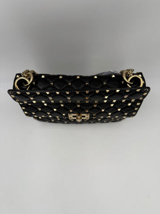 VALENTINO GARAVANI Rockstud Spike Black Handbag