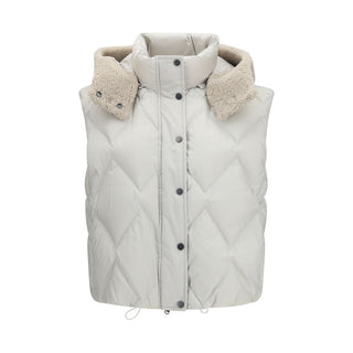 Gray Polyester Sleeveless Jacket