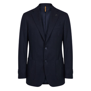 Blue Viscose Men Jacket