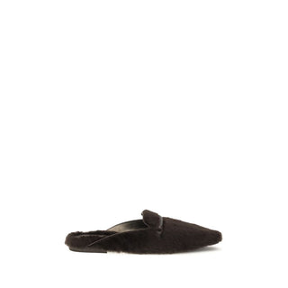 Brown Fur Ballet Flats