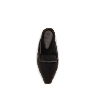 Brown Fur Ballet Flats