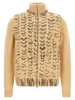 Beige Virgin Wool Cardigan