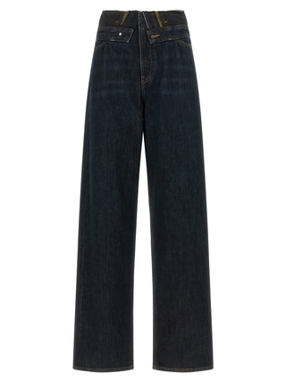 Blue Cotton High-Waisted Jean