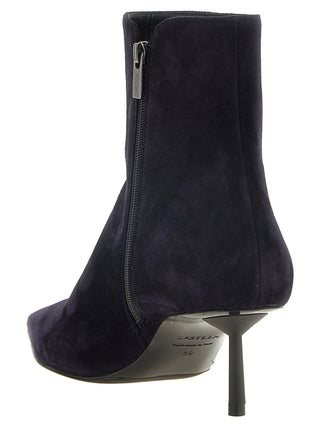 Blue Lambskin Ankle Boots