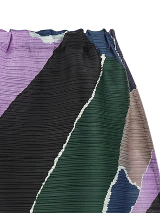 Multicolor Polyester Midi Skirt