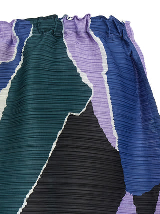 Multicolor Polyester Midi Skirt