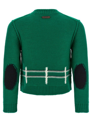 Bicolor Virgin Wool Cardigan