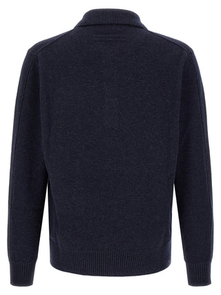 Blue Wool Polo Shirt