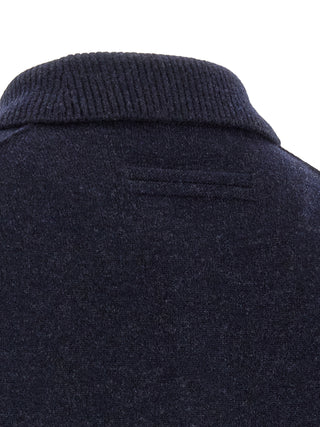Blue Wool Polo Shirt