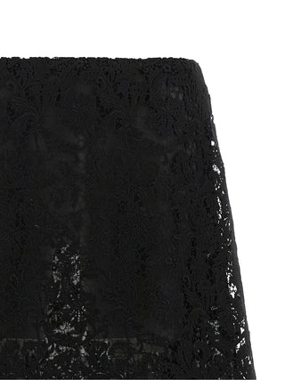 Black Cotton Midi Skirt