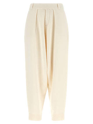 White Wool Casual Pants