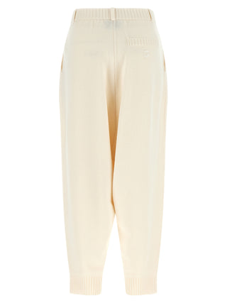 White Wool Casual Pants