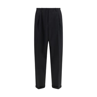 Black Polyester Casual Pants