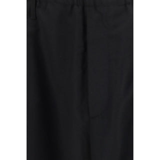 Black Polyester Casual Pants
