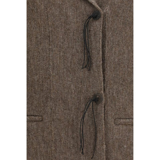 Brown Wool Oves Aries Full-Length Jacket