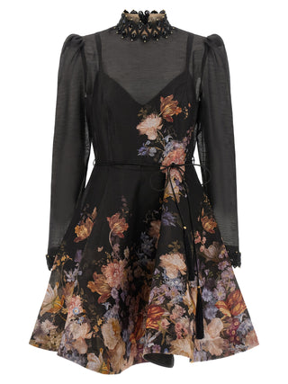 Multicolor Linen Short Dress