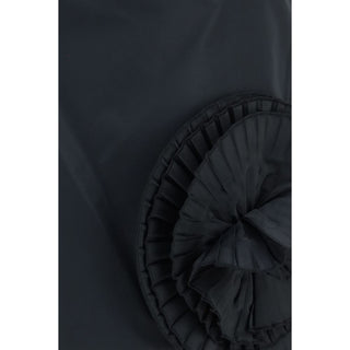 Black Polyester Mini Skirt