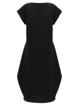 Black Polyester Midi Dress