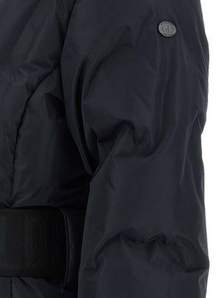 Black Polyester Full-Length Jacket