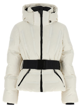 White Polyester Full-Length Jacket