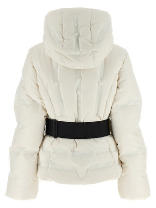 White Polyester Full-Length Jacket