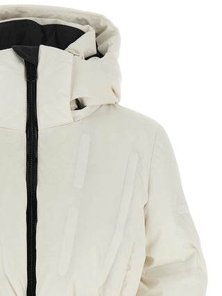 White Polyester Full-Length Jacket