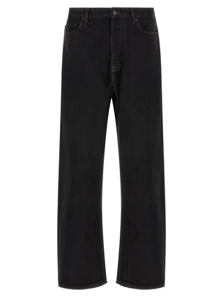 Black Cotton Relaxed Fit Jeans