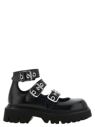 Black Calfskin Ballet Flats