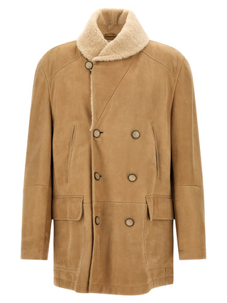 Beige Lamb Leather Leather Jacket