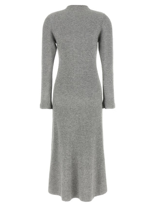 Gray Virgin Wool Midi Dress