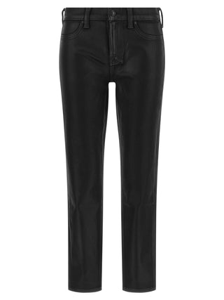 Black Cotton Cropped Jeans