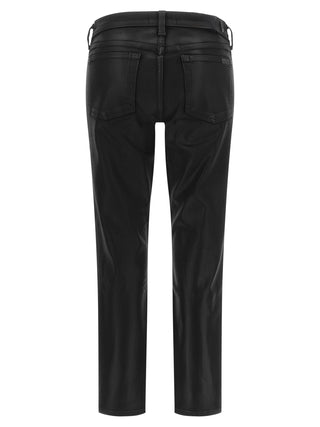 Black Cotton Cropped Jeans