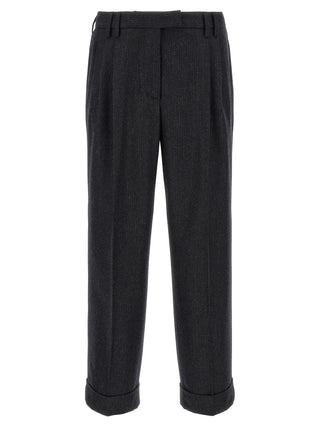 Gray Wool Casual Pants