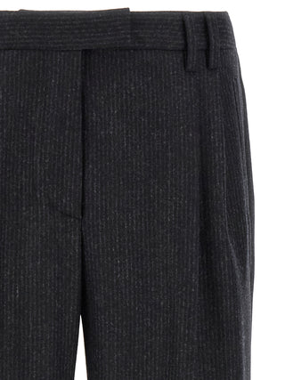 Gray Wool Casual Pants