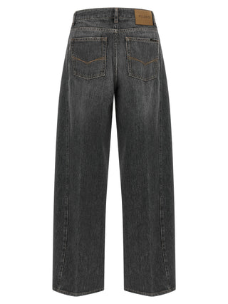 Gray Cotton High-Waisted Jean