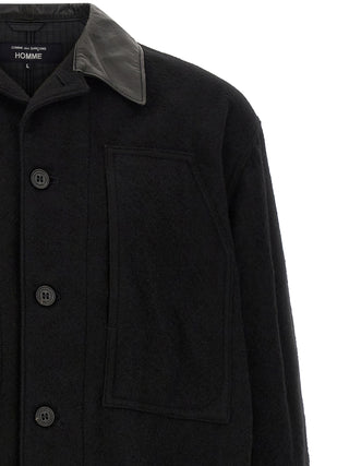 Black Wool Full-Length Jacket