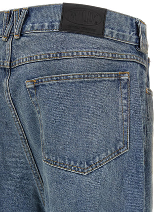 Blue Cotton Flared Jeans